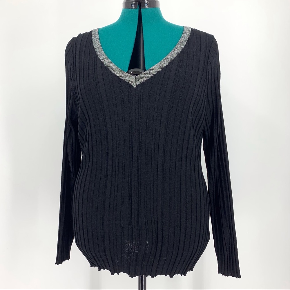 Rebel Wilson x Angels V-Neck Fitted Sweater, 0X